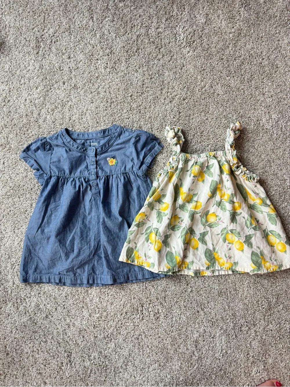 Carter’s Old Navy Girls Top Bundle Size 5T Chambray Shirt Lemon Tank
